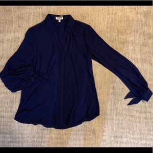 Navy Express Portofino shirt with tie sleeves